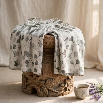 Completo da casa in cotone con foglie di ginkgo vintage - image 11