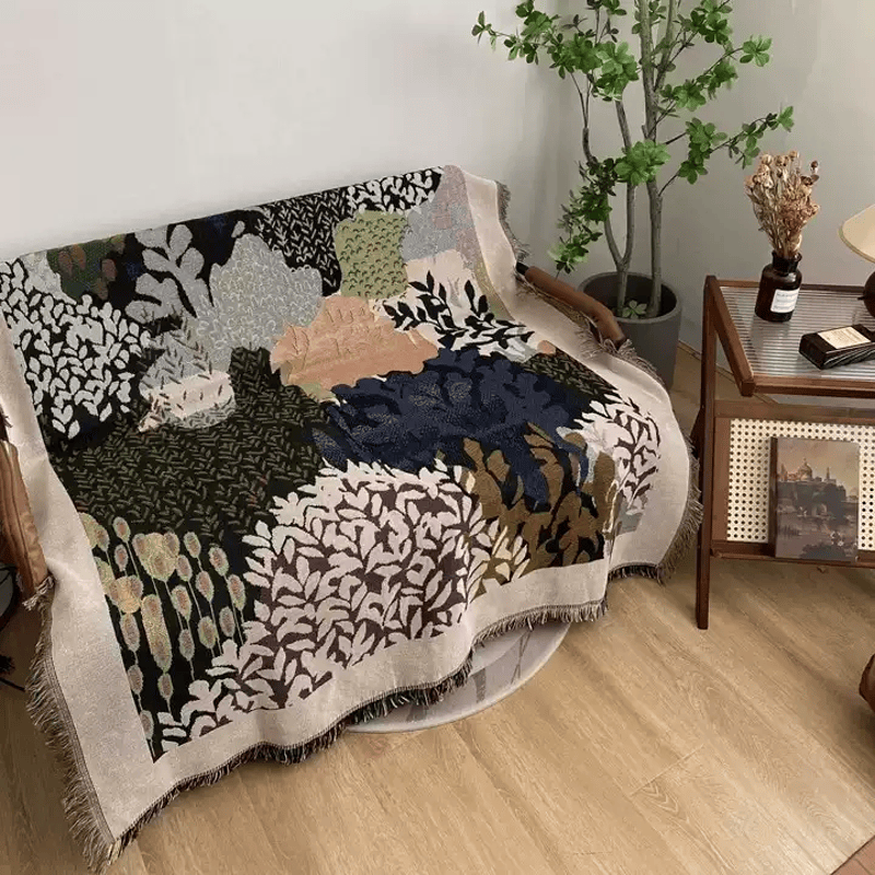 Coperta con motivo astratto di fogliame forestale - image 3