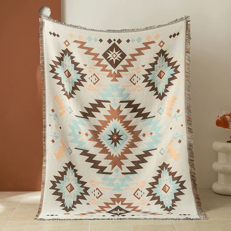 Plaid decorativo con nappe geometriche in stile bohémien del sud-ovest - 180cm × 51" - image 0