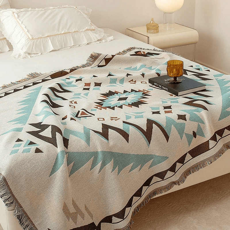 Plaid decorativo con nappe geometriche in stile bohémien del sud-ovest - image 1