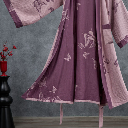Kimono in doppia garza di cotone con motivo a farfalla - image 11