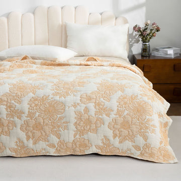 Trapunta copriletto in cotone Minimal Bloom - Matrimoniale - image 0
