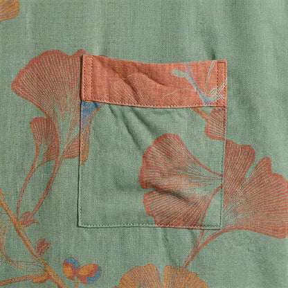 Kimono in cotone con foglie di ginkgo in stile retrò - image 14