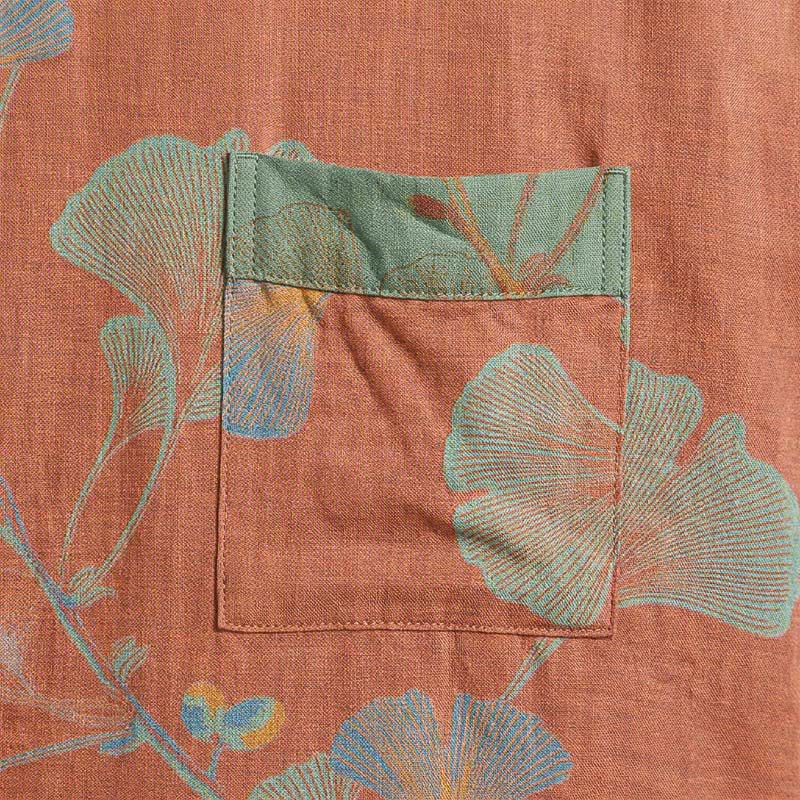 Kimono in cotone con foglie di ginkgo in stile retrò - image 20