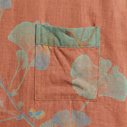 Kimono in cotone con foglie di ginkgo in stile retrò - image 20