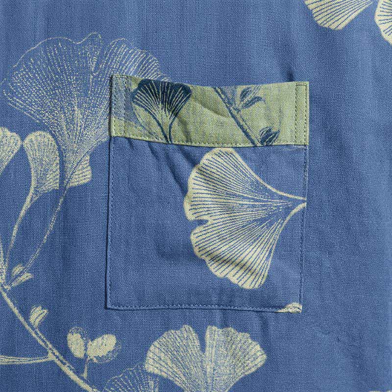Kimono in cotone con foglie di ginkgo in stile retrò - image 9