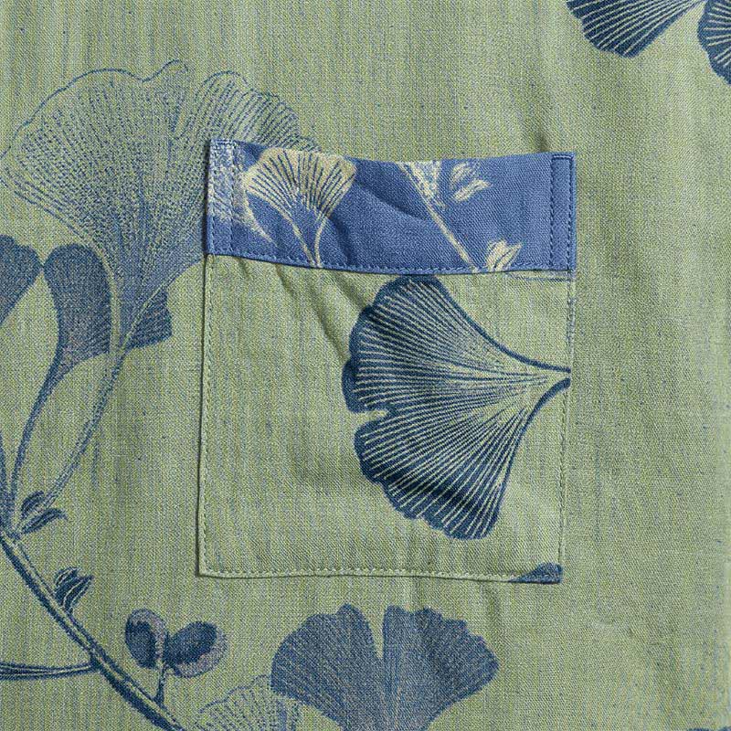 Kimono in cotone con foglie di ginkgo in stile retrò - image 26