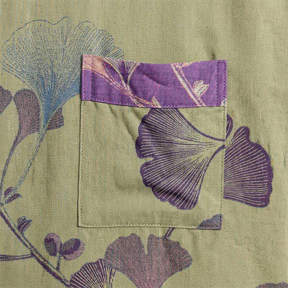 Kimono in cotone con foglie di ginkgo in stile retrò - image 32