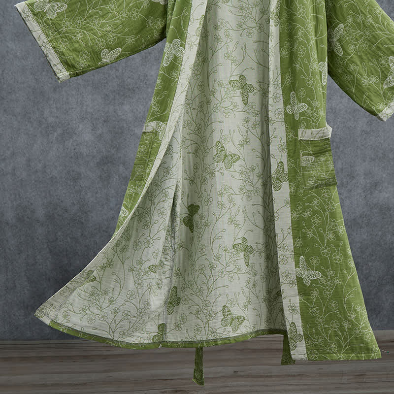 Kimono accappatoio Olive Botanical Butterfly - image 3