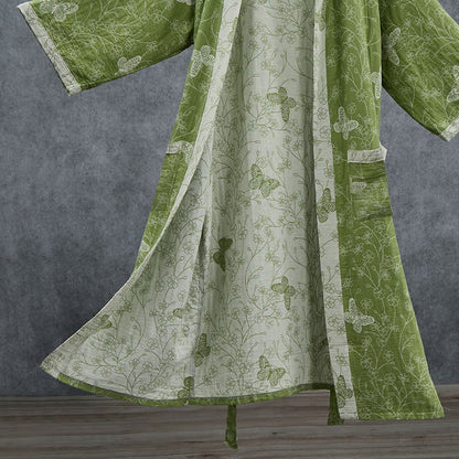 Kimono accappatoio Olive Botanical Butterfly - image 3