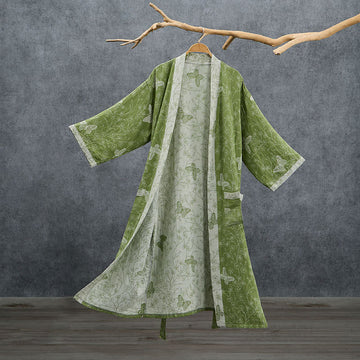 Kimono accappatoio Olive Botanical Butterfly - Verde - XL - image 0