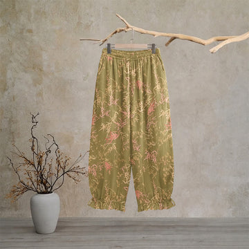 Pantaloni da casa retrò in bambù verde oliva - XL - image 0