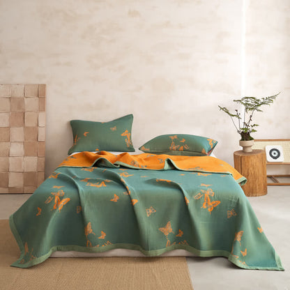 Elegante trapunta in cotone con stampa a farfalle - image 2