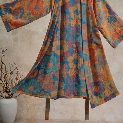 Kimono vintage in cotone con motivo floreale - image 3