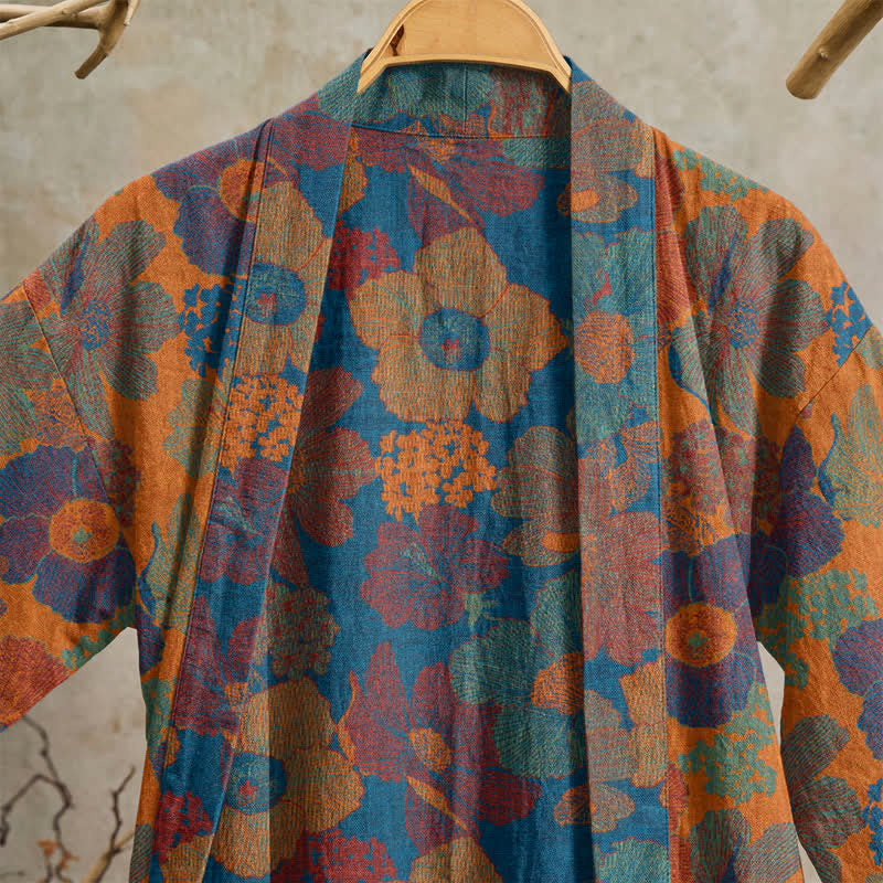 Kimono vintage in cotone con motivo floreale - image 2