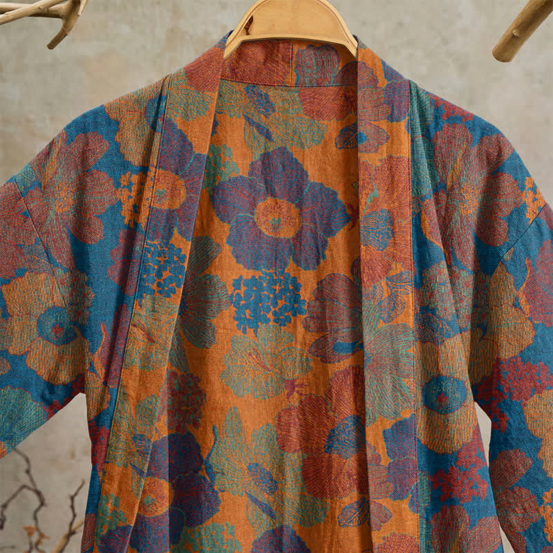 Kimono vintage in cotone con motivo floreale - image 7