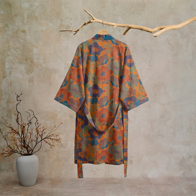 Kimono vintage in cotone con motivo floreale - image 1