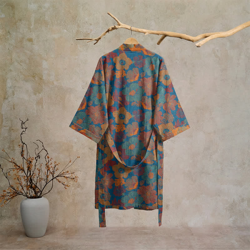 Kimono vintage in cotone con motivo floreale - image 6