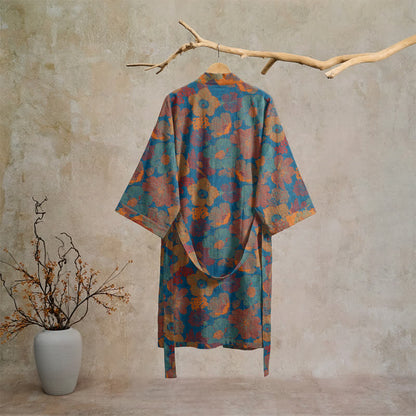 Kimono vintage in cotone con motivo floreale - image 6
