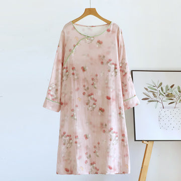 Camicia da notte da casa in cotone rosa fragola - XL - image 0