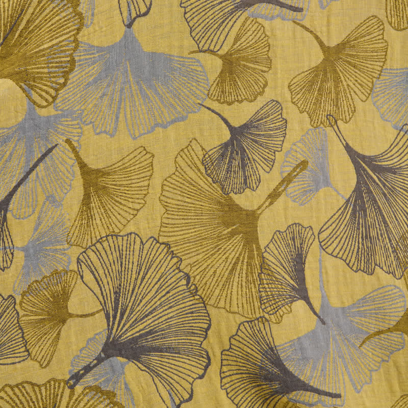 Set di biancheria da letto in cotone con foglie di ginkgo dorate - image 4