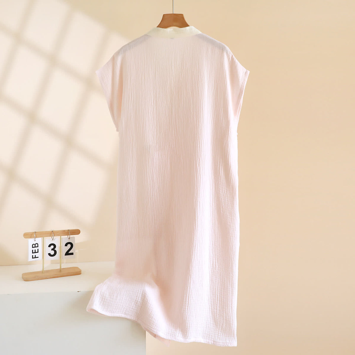 Kimono avvolgente minimalista in cotone per la casa - image 3