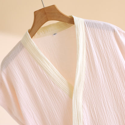 Kimono avvolgente minimalista in cotone per la casa - image 6
