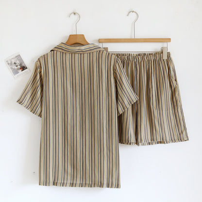 Completo da casa in cotone a righe stile vintage - image 1