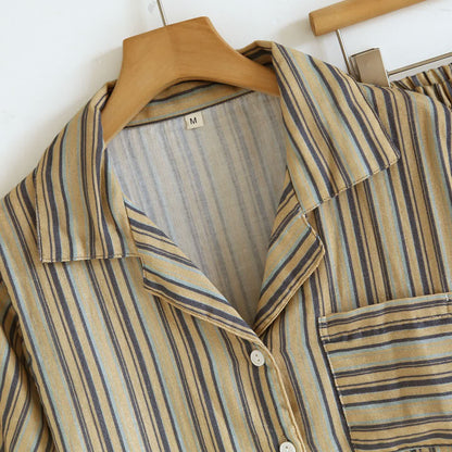 Completo da casa in cotone a righe stile vintage - image 3