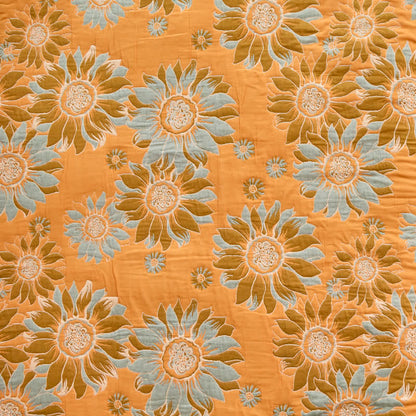 Coperta vintage in cotone con girasoli arancioni - image 6