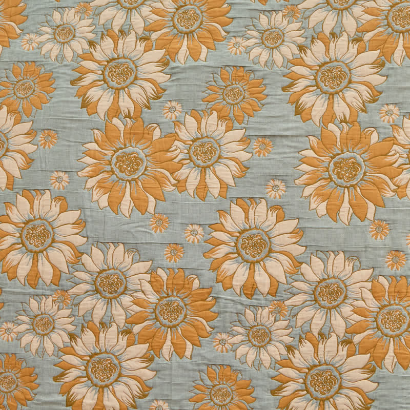 Coperta vintage in cotone con girasoli arancioni - image 7