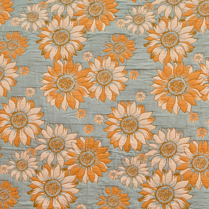 Coperta vintage in cotone con girasoli arancioni - image 7