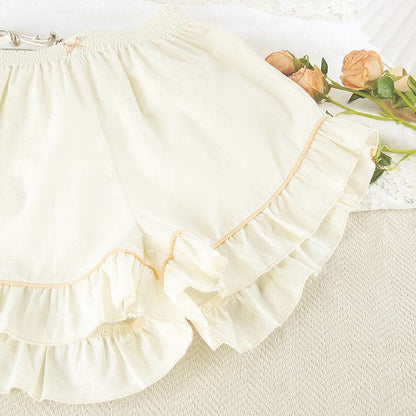 Elegante completo da casa in cotone con orlo a balze. - image 10