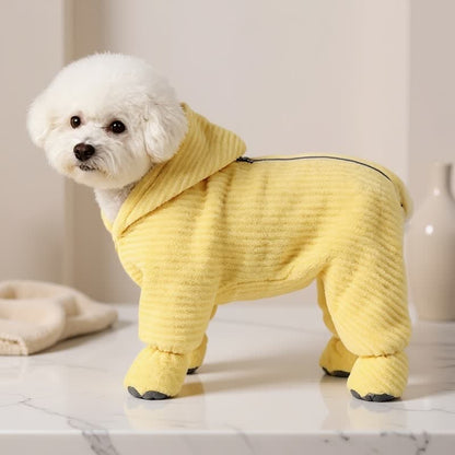 Accappatoio per cani a righe gialle, Piazza e Mezza il corpo. - Giallo - XL - image 0