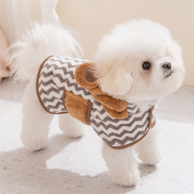 Accappatoio per cani con orecchie da orso grigio - image 2