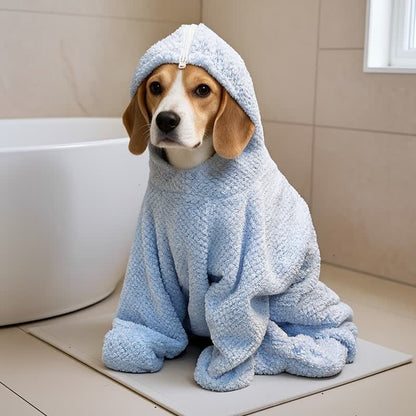 Accappatoio per cani blu con trama a nido d'ape - Blu - 3XL - image 0