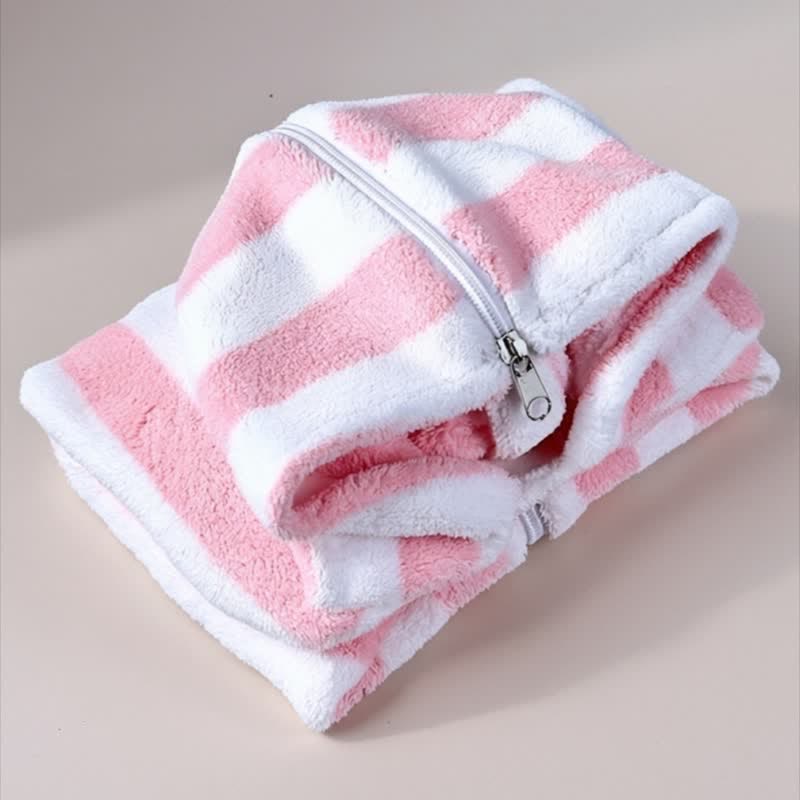 Accappatoio per cani a righe rosa e bianche - image 3