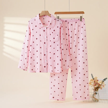 Pigiama a maniche lunghe in cotone con stelle pastello - Rosa - XL - image 13