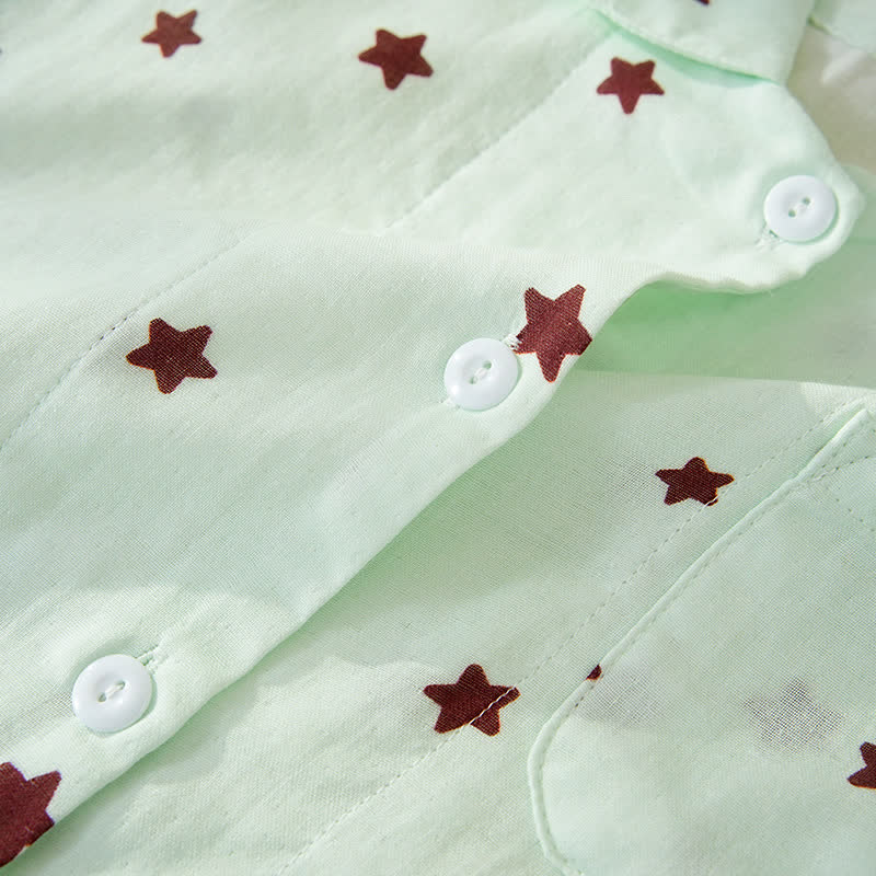 Pigiama a maniche lunghe in cotone con stelle pastello - image 7