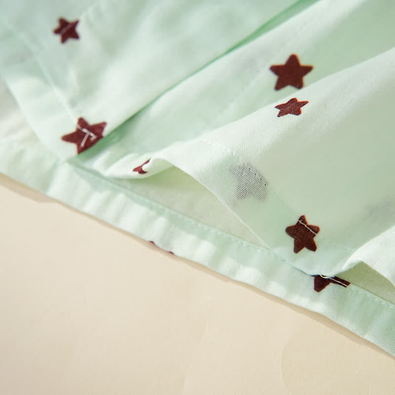 Pigiama a maniche lunghe in cotone con stelle pastello - image 10