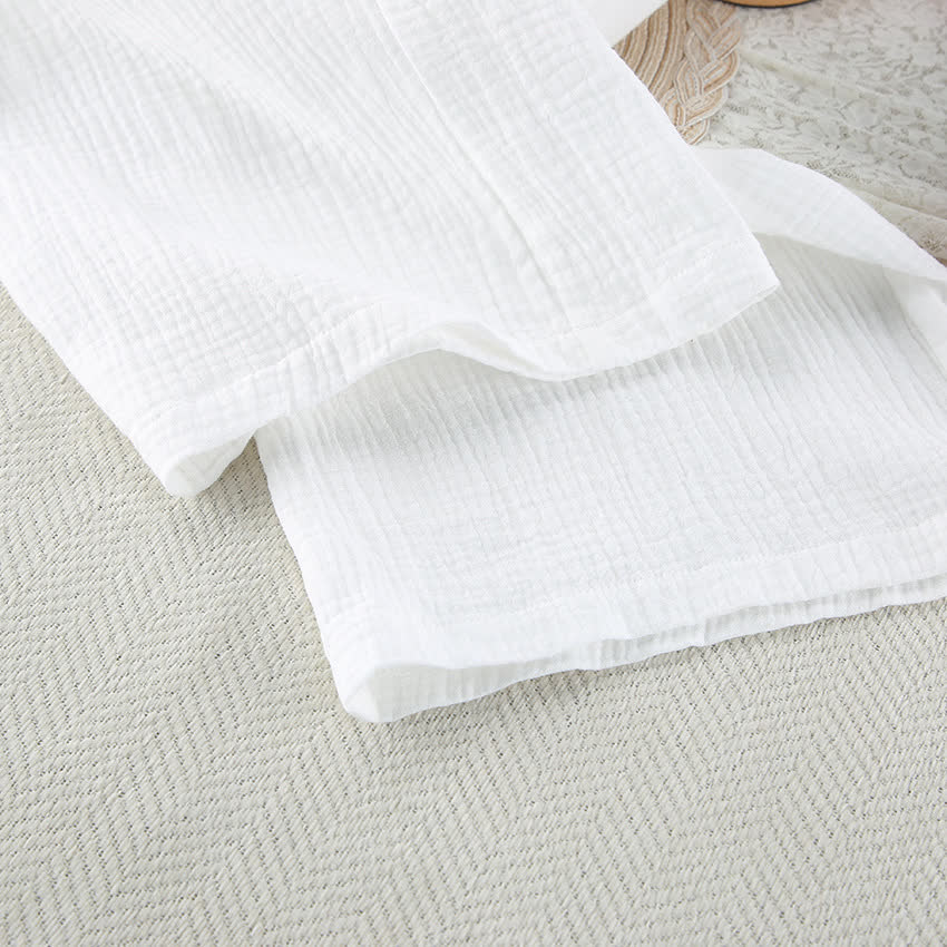 Completo da casa casual in cotone con fiocco sul davanti - image 11