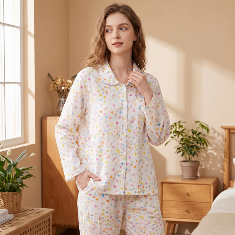 Set pigiama Sweet Star in cotone a maniche lunghe - image 0