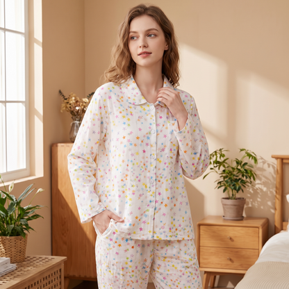 Set pigiama Sweet Star in cotone a maniche lunghe - image 0