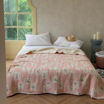 Copriletto trapuntato in cotone Cottage Bloom - Matrimoniale - image 0