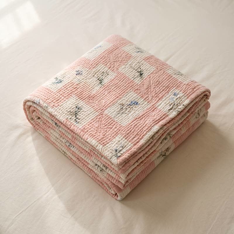 Copriletto trapuntato in cotone Cottage Bloom - image 3