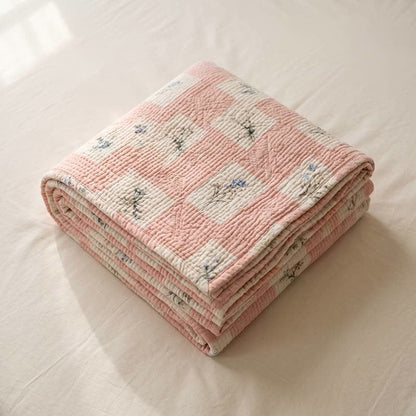 Copriletto trapuntato in cotone Cottage Bloom - image 3