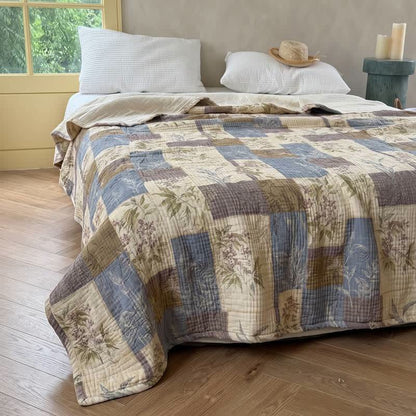 Trapunta/copriletto vintage in cotone patchwork - image 2