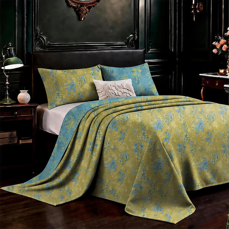 Copriletto reversibile in cotone con stampa floreale vintage - image 6