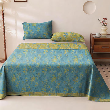 Copriletto reversibile in cotone con stampa floreale vintage - Copriletto con 2 federe - Matrimoniale Grande - image 0