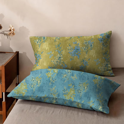 Copriletto reversibile in cotone con stampa floreale vintage - 2 federe - 48cm x 74cm - image 3